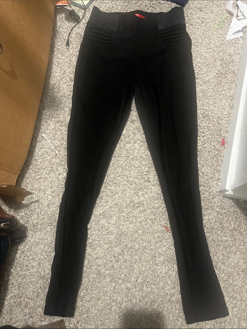 High-Rise Black Ponte Skinny Pants